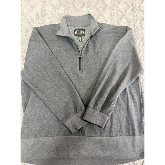 Victoria's Secret Tops - Women's Grey Victoria's Secret 'Victoria Sport' Quarter Zip Sweater size XL